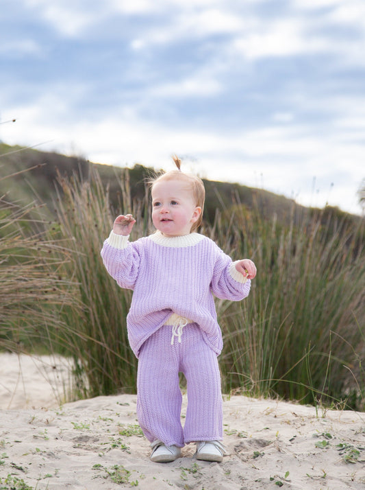 Splash Chunky Knit Jumper | Lilac/Sand