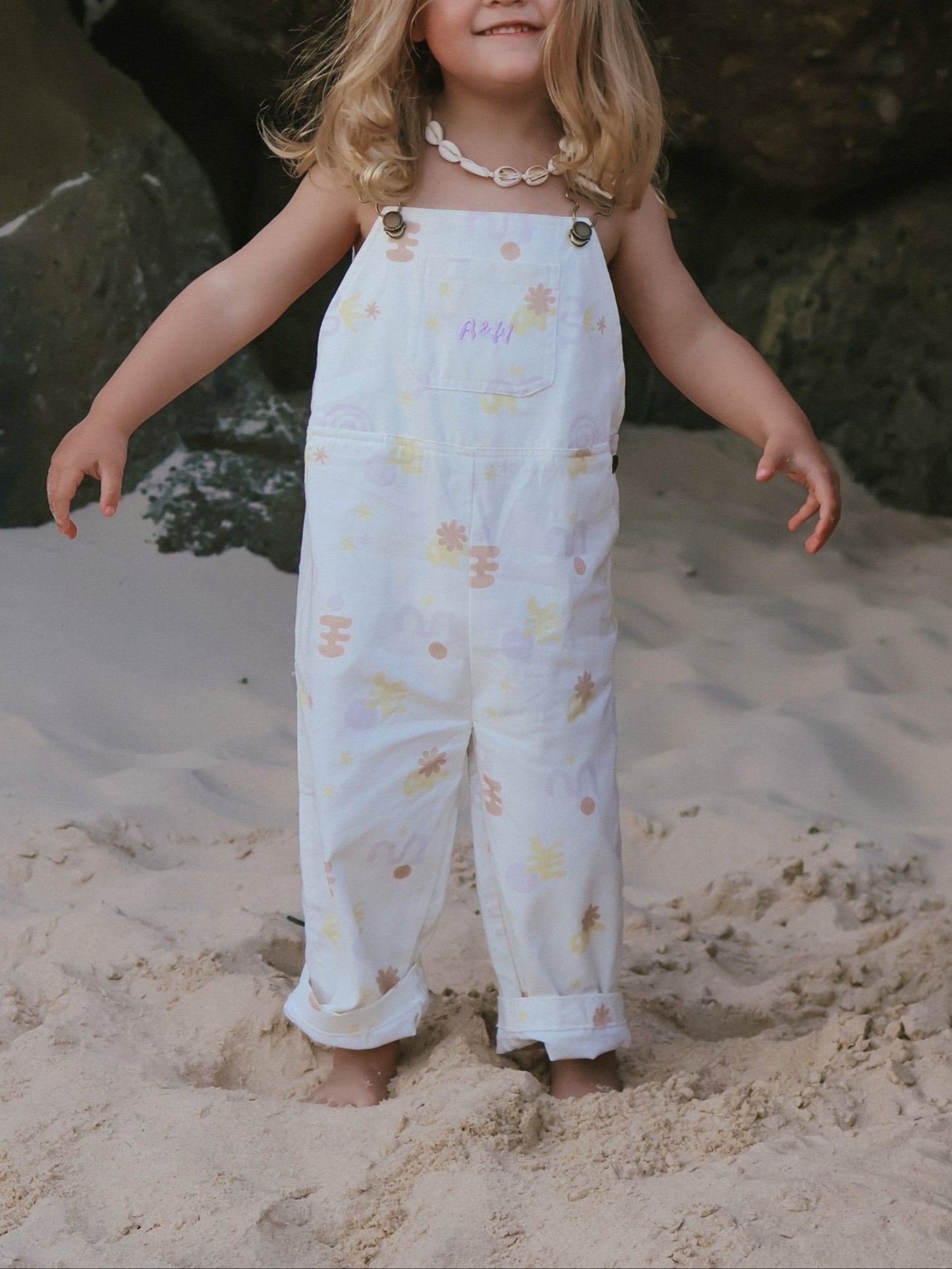 Seaside Spring Overalls | Coral
